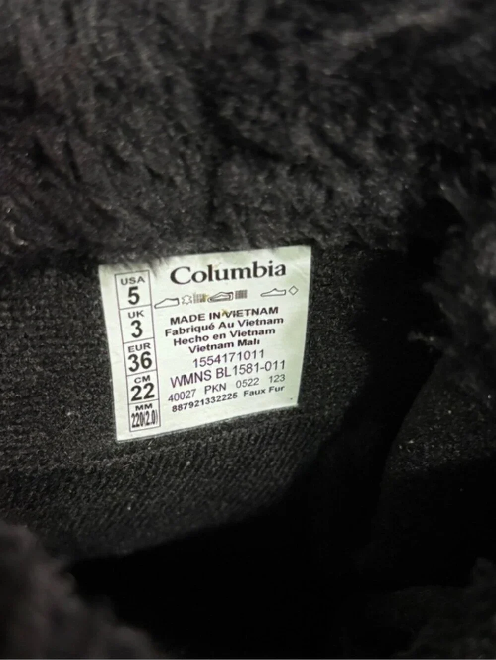COLUMBIA Black Ice Maiden II Waterproof Insulated Winter Boots Size 5